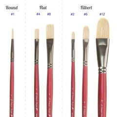 Oil Acrylic Paint Brushes Set. 100% Natural Chungking Hog Hair Bristle in Por…