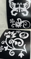 Arts Crafts Butterfly Heart Flower Fabric Stencils 3-Pack 7Pieces Apparel Design