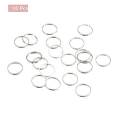 Round Earring Beading Hoop Rings Circle Link Ring 8mm/ 0.3″ Silver Tone,100pcs
