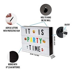 Cinema Light Box with 400 Letters, Symbols, Emojis, 2 Markers and USB. Black