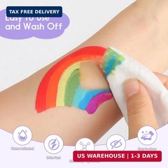 42 Color Face Painting Kit – Non-Toxic Water Activated Face & Body Paint Set wit