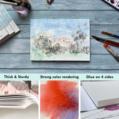 Watercolor Block 300 LB, 640 GSM, 100% Cotton, 5X7”, 10 Sheets, Acid Free, Co…