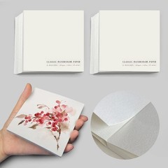 2 Packs Tearable Square 3.9X3.9 300gsm Portable Watercolor Paper Pad Journal …