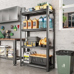 4-Tier Adjustable Metal Storage Shelf, For Garage, Shed, Supermarket, Living Roo
