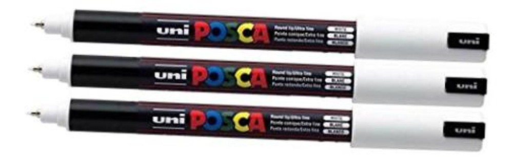 Uni PC-1MR Colour Paint Marker Pens Ultra Fine 0.7mm Calibre Tip Nib White