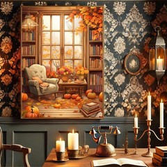Fall Leaf Diamond Art Kits for Adults,5D DIY Autumn Pumpkin Diamond Dots for Adu