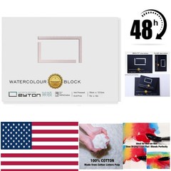 PaperPopular 100% Cotton Watercolor Paper Block – 20 Sheets 7×5″