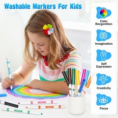 256 PCS Washable Markers Kids Colored Bulk School, Thin Set 16 Assorting Fine