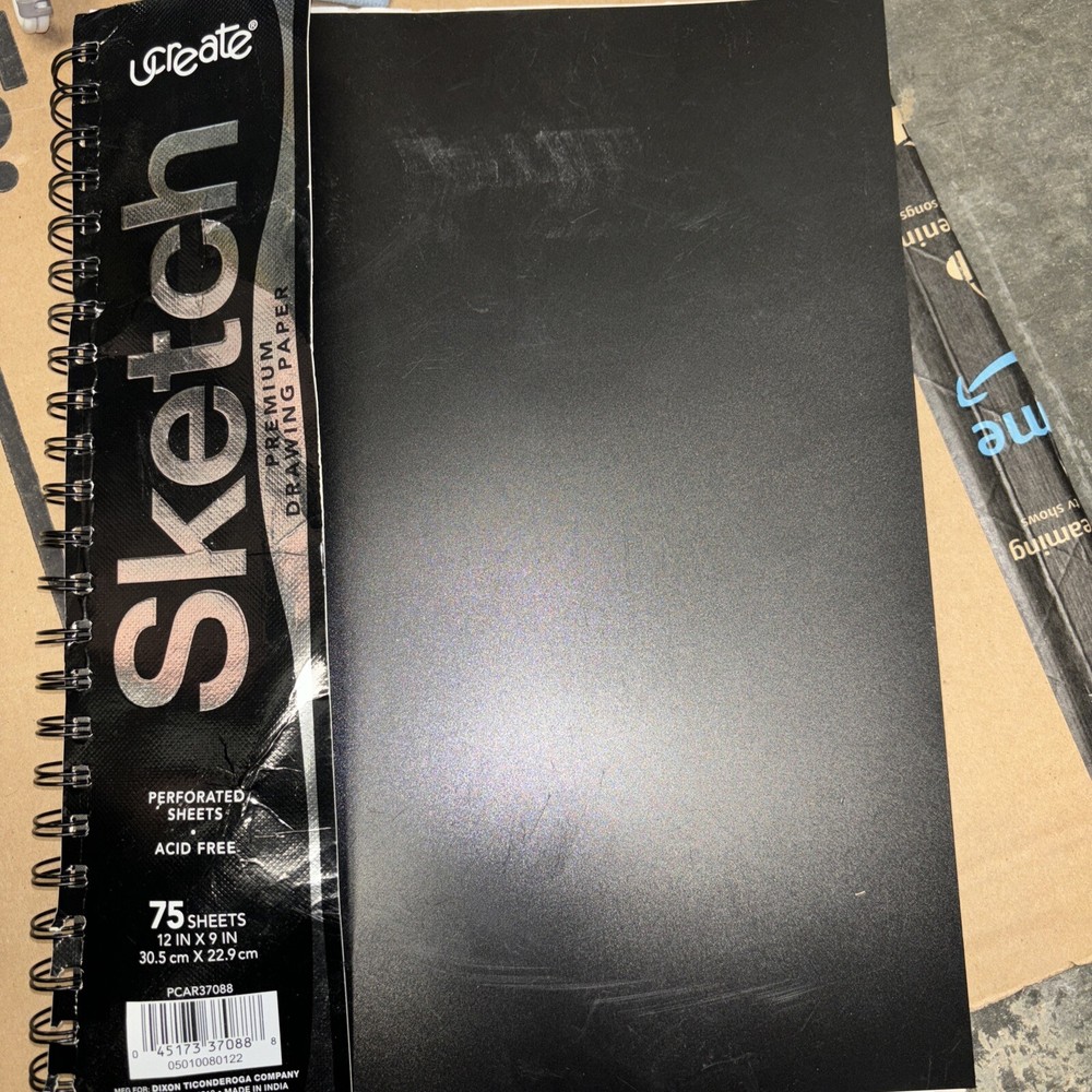 UCreate Poly Cover Sketch Book, Heavyweight, 6″ x 9″, Black, 75 Sheets