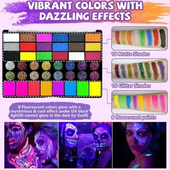 Fun & Safe 42-Color Face Paint Kit – Perfect for Halloween, Birthdays & More