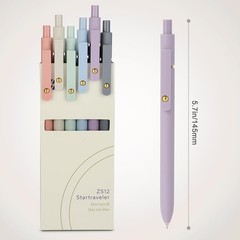 Stylish Morandi Black Ink Pens: 6pcs 0.7mm Quick-Dry Gel Pens for All Ages