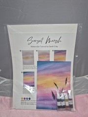 Let’s Make Art – WaterColor – Sunset Marsh -Tutorial By Sarah Cray