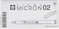 50151 Micron Pen, 02-0.30mm Tip, Black Ink, of 12 Pens
