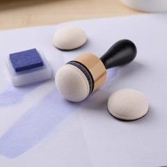 56 Packs Mini Round Ink Blending Tool with Foams Refill Foam Set Including 54…