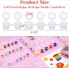 240-Piece Empty Paint Pot, 40 Strips Acrylic Mini Paint Container Strip Stora…
