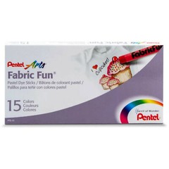 NEW Pentel Arts 15-Pack Fabric Fun Pastel Dye Sticks Assorted Colors PTS-15