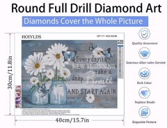 Diamond Painting Kits for Adults – Daisy Art 16X12 Inches, 117