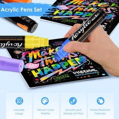 Jesew Acrylic Paint Markers, 10 Jumbo 1 Count (Pack of 10), Multicolor