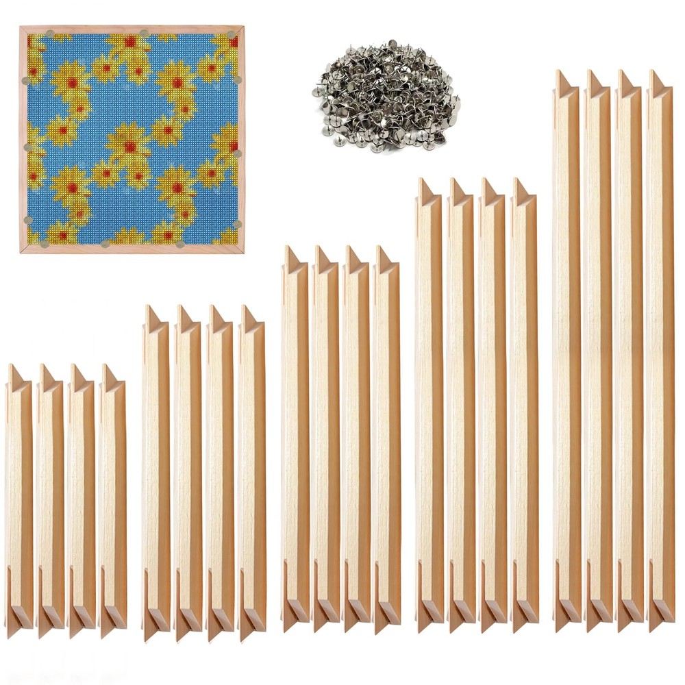 10 Sets Stretcher Bars for Needlework, 5 Sizes Wooden Canvas Stretcher Bars w