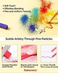 72 Long Soft Chalk Pastels Set 5 Fluorescent Non Toxic Drawing Artist Kit