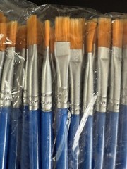 30Pcs Small Paint Brushes Bulk Flat Nylon Brush Handle Acrylic – A0128