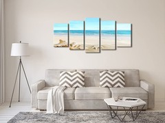 Pyradecor Seashell 5 panels Seascape Canvas Prints Landscape Pictures Paintin…
