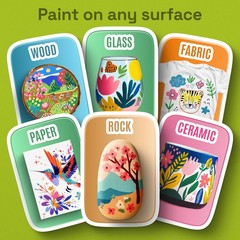 72 Dual-Tip Acrylic Paint Markers Set – Fine & Dot Tips for Fabric, Rock, Glass,
