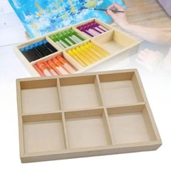 Wooden Pen Holder Marker Pen Organizer 6 Grid Multifunctional Stationary Gifts
