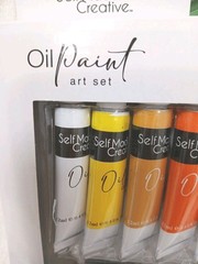 17 Pc Oil Paint Art Set w 4 Taklon Paint Brushes + Art Palette Value Professiona