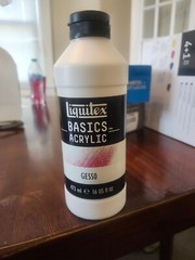 Liquitex BASICS Gesso Surface Prep Medium, 473ml (16-oz) Bottle, White