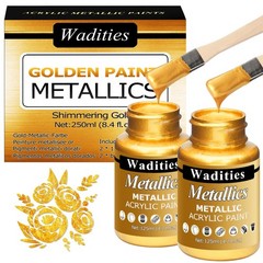 Wadities Acrylic Paint Metallic Gold, 250ml Gold Leaf for 250ml, gold