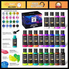 Iridescent Acrylic Paint Set – 20 Color-Changing 2 oz Bottles for Artists & Craf