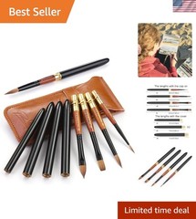 Versatile 4pcs Kolinsky Sable Travel Brushes for Watercolor & Gouache Painting