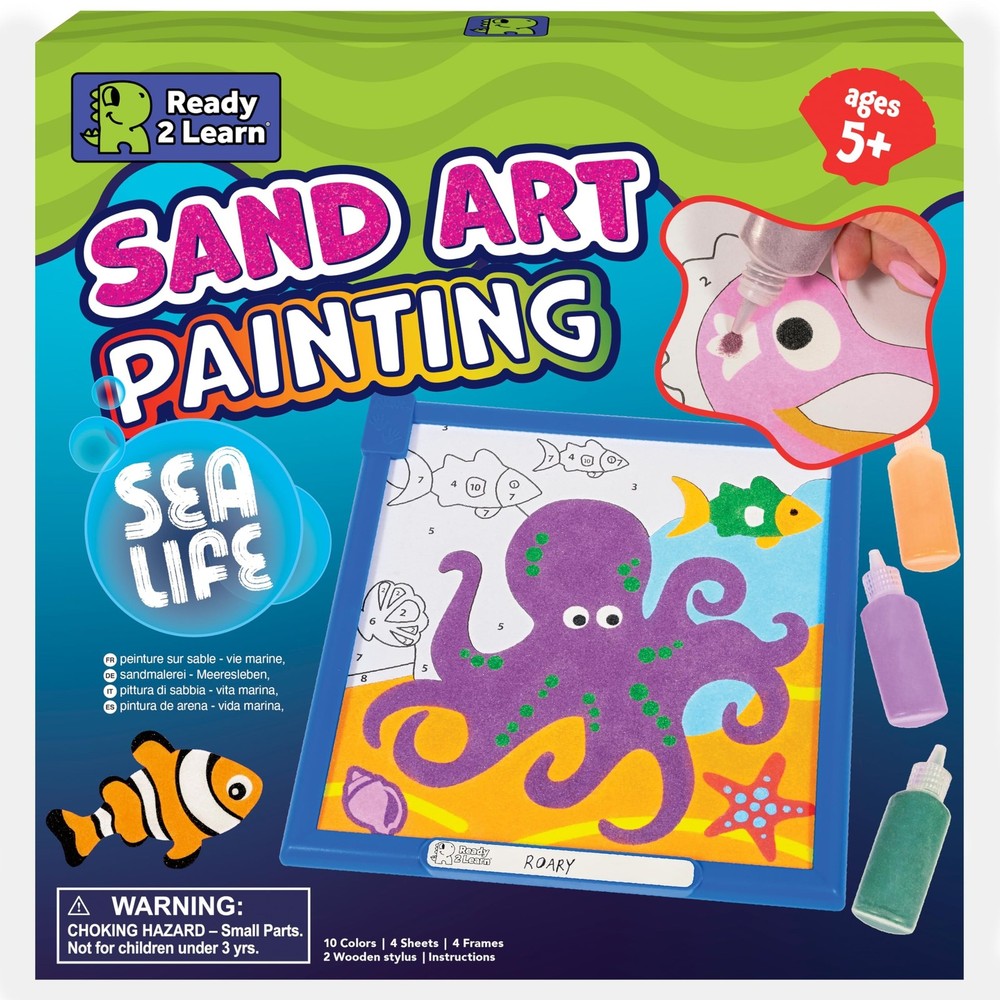 READY 2 LEARN Sand Art Painting | Sea Life | 4 Underwater Scenes | 10 Colors …