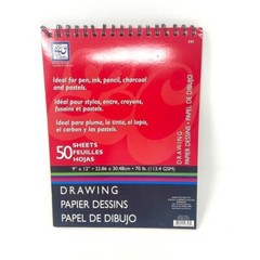 Loew Cornell Drawing Pad 9 in x 12in Spiral 50 Sheets Pen Ink Pencil Charcoal