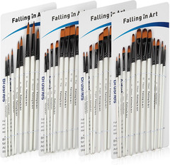 Nylon Painting Brushes Sets, 48 PCS Artist Paintbrushes for Watercolor, Acrylic,