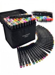 Alcohol Markers 81 Piece Set, 80 Colors Dual Tip Art Markers with 1 Blenders,…