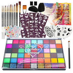 54 Color Face Painting Kit for Kids – Non Toxic Water Activated Face Paint Pa…