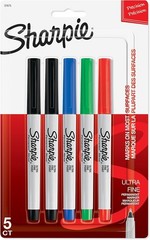 Vibrant Ultra Fine Point Permanent Markers – 5 Count Set for Creative Minds