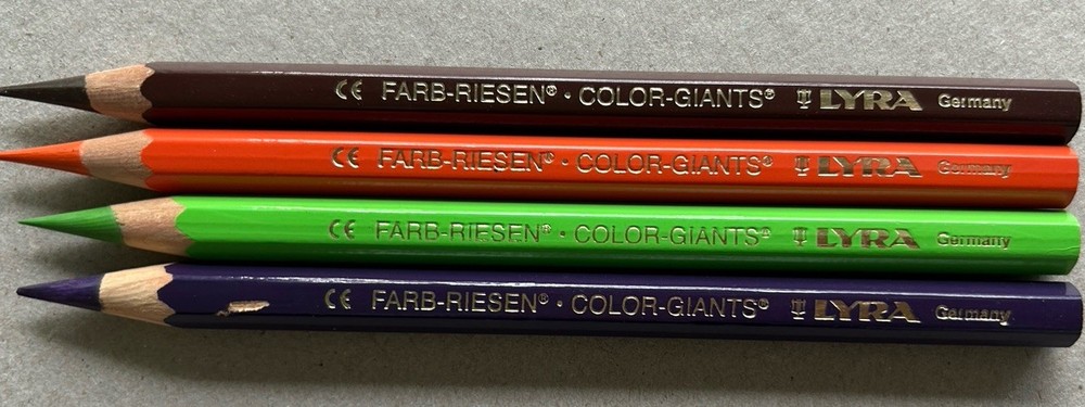 LYRA Color-Giants FARB-RIESEN Germany Colored Pencils 6.25 – Lot of 4 –