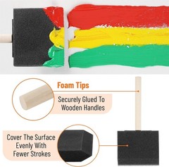 Bates 3-Inch Foam Paint Brushes – 24 Pack, Smooth Application for All Projects
