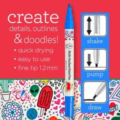 Set Of 12 Multisurface Fine Tip Paint Pens For Indoor And Outdoor Arts And Craft