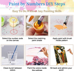 Paint by Numbers Kit for Adults, Vintage White Floral Botanical Acrylic Painting