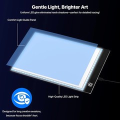 A4/A3/A5 LED Light Box for Tracing and Drawing – Ultra Thin Adjustable Light Tab