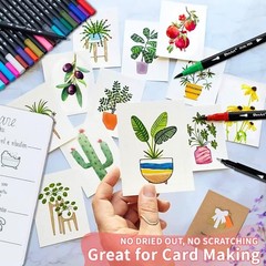 24 Colors of Non-Toxic Dual Brush Markers – Perfect for Drawing and Calligraphy