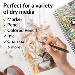 Marker Sketch Book Pack 9 x 12 Inches Spiral Bound Sketchpad 2 Pads 100 Sheets