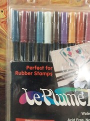 Uchida 1122-012A Le Plume II Double-Ended Marker, Fine/Brush, Primary Set of 12