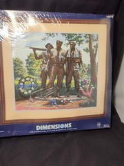 Vtg 1999 Dimensions Paint Works Paint by Numbers THREE FIGHTING MEN Box Warped