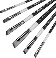 Angular Paint Brushes Set, 6 Pcs Angled Paintbrushes for Acrylic Oil Watercolor