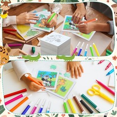 48 Pack 4.7” Jungle Animals Puzzles Bulk for Kids 3-5, 4-6, 6-8, Safari Wild…
